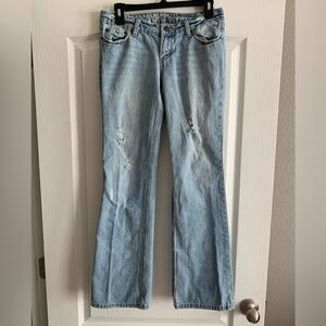 Vintage Bullhead “Laguna” light denim distressed boot cut jeans size 7 Regular